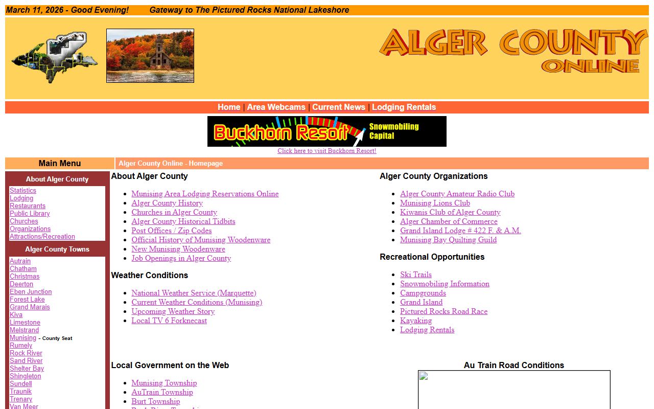 Alger County Main Website