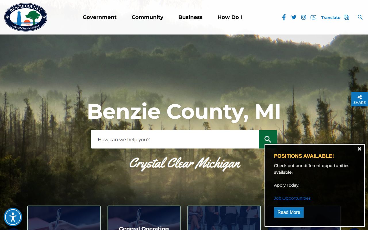 Benzie County main website