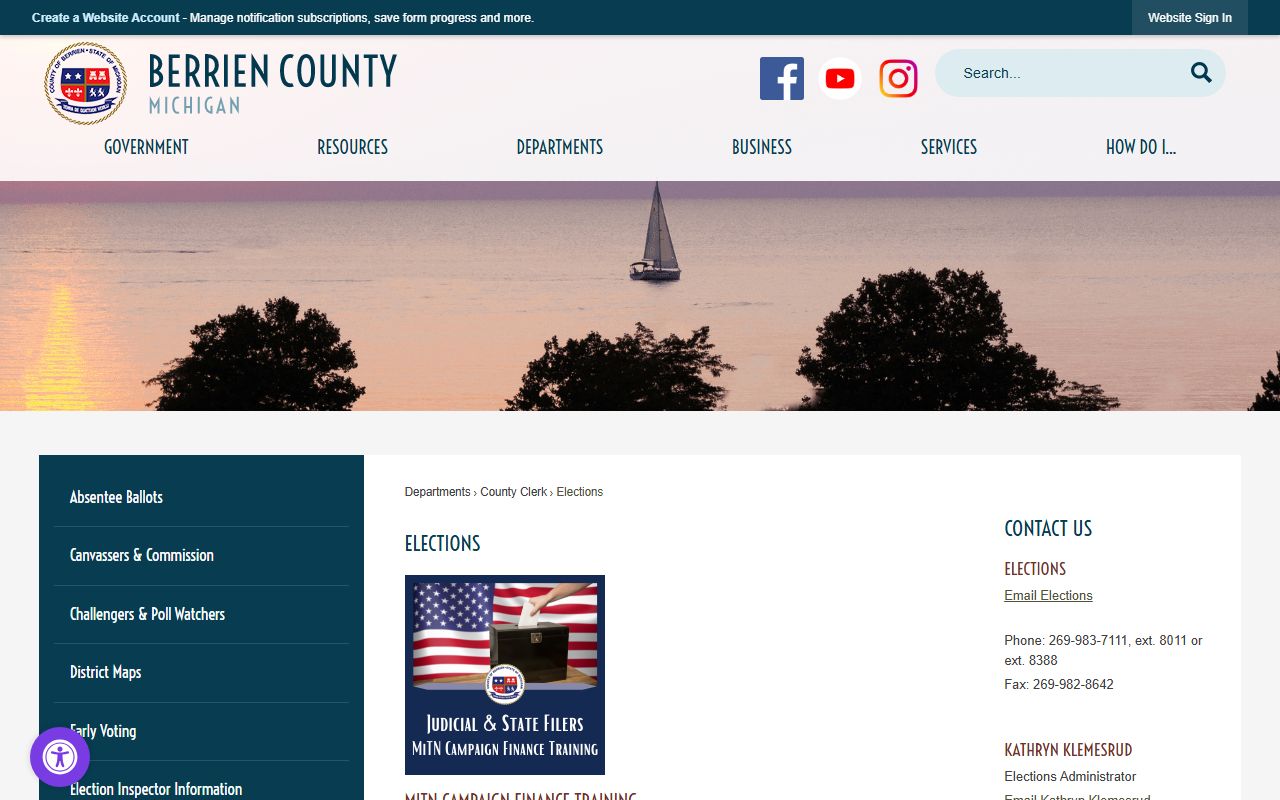 Berrien County Treasurer page