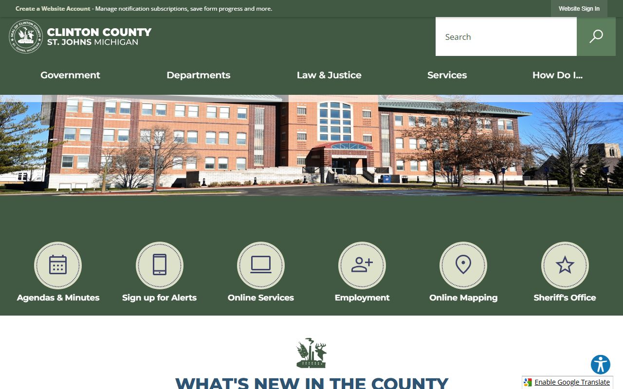Clinton County main website