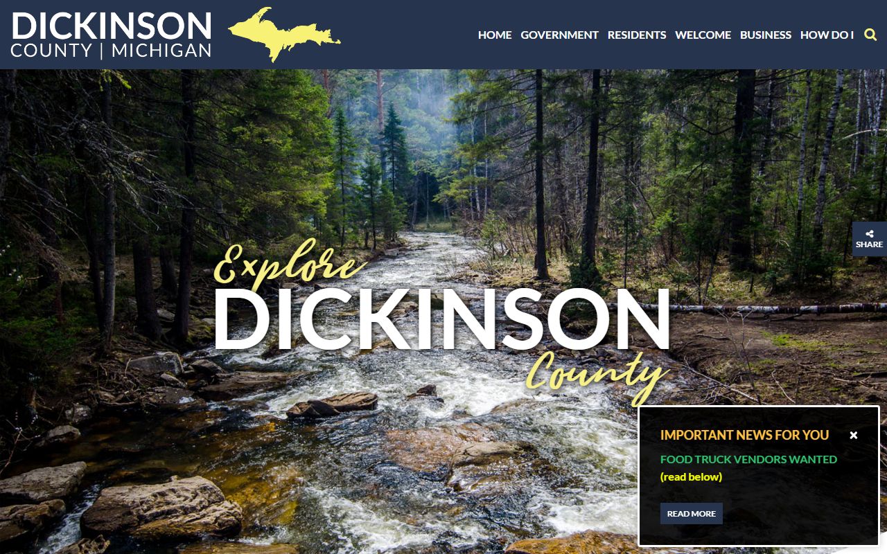 Dickinson County Michigan Website