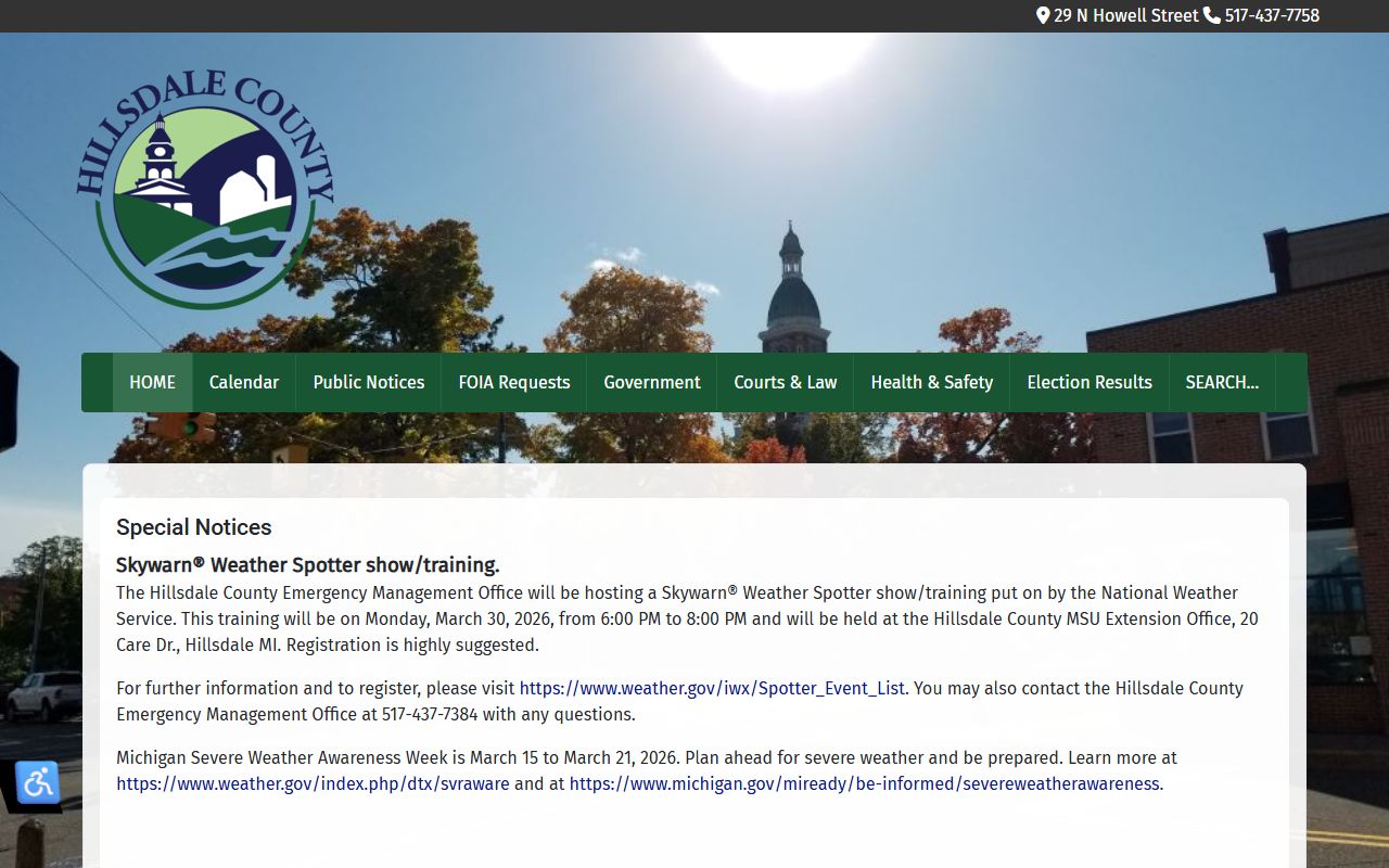 Hillsdale County main website
