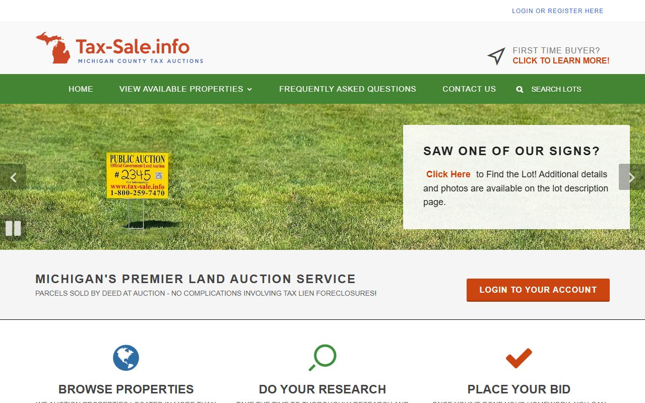 Tax-Sale.info auction platform used by Kalamazoo County