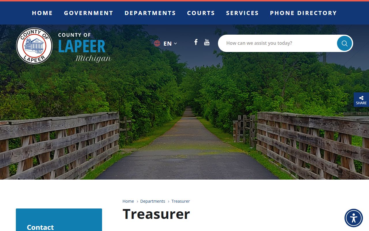 Lapeer County Treasurer page
