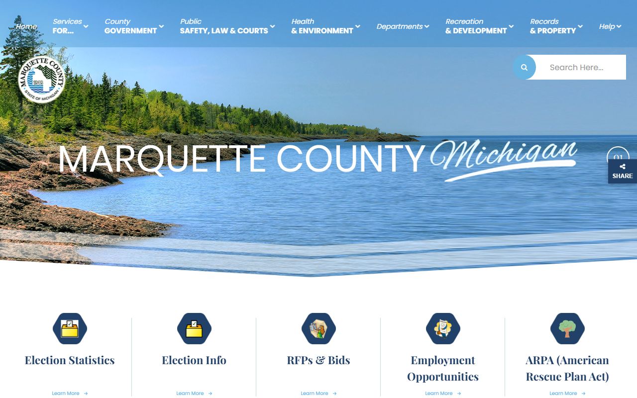 Marquette County main website