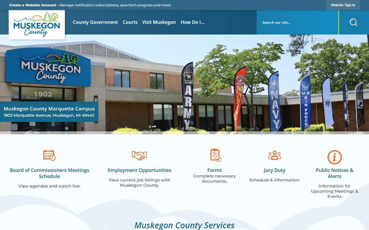 Muskegon County official website homepage