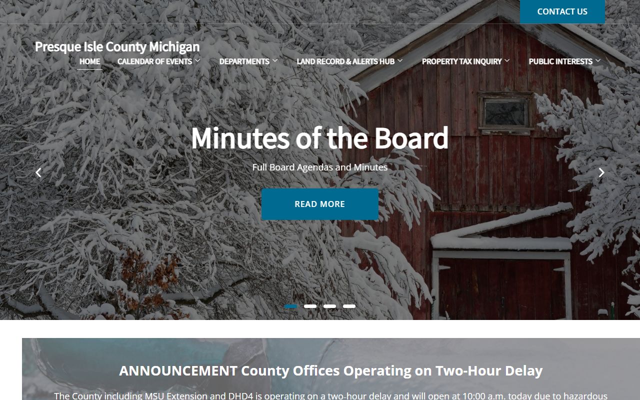 Presque Isle County official website homepage