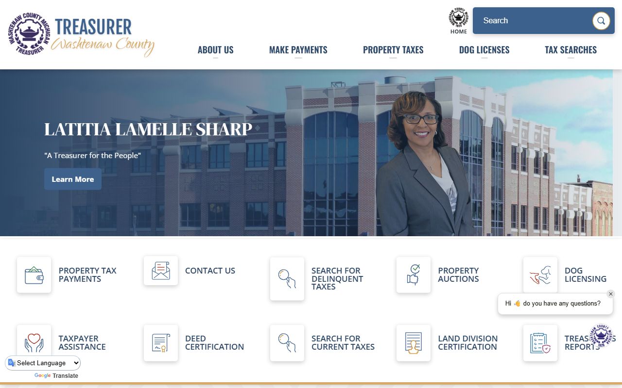Washtenaw County Treasurer website