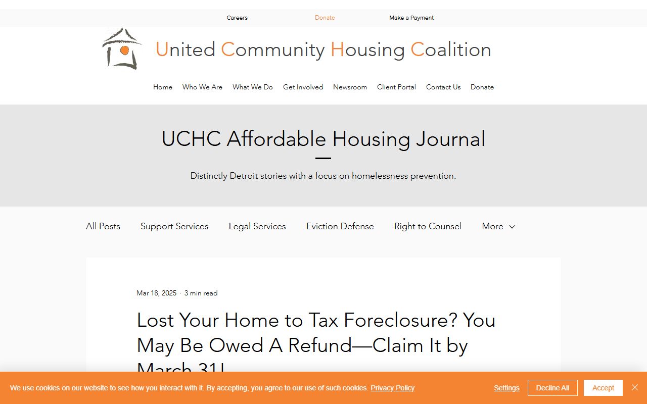United Community Housing Coalition tax foreclosure refund information
