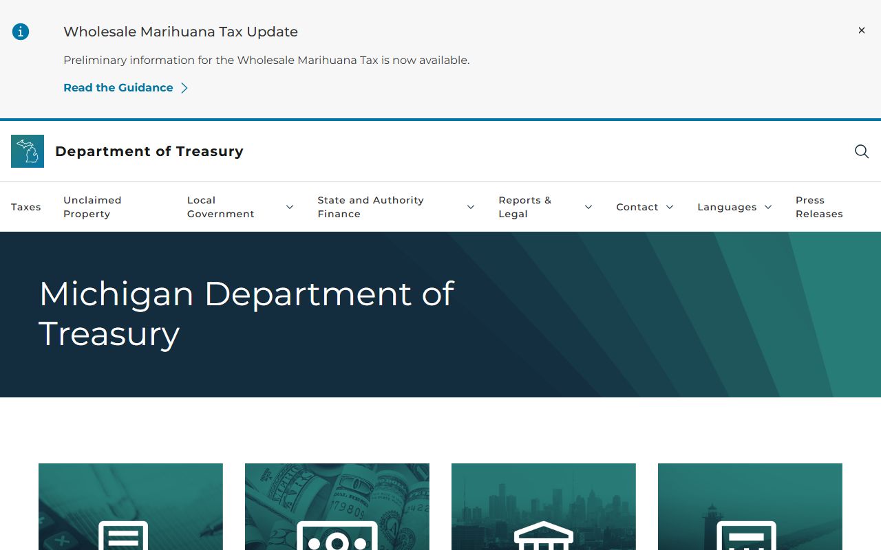 Michigan Department of Treasury website