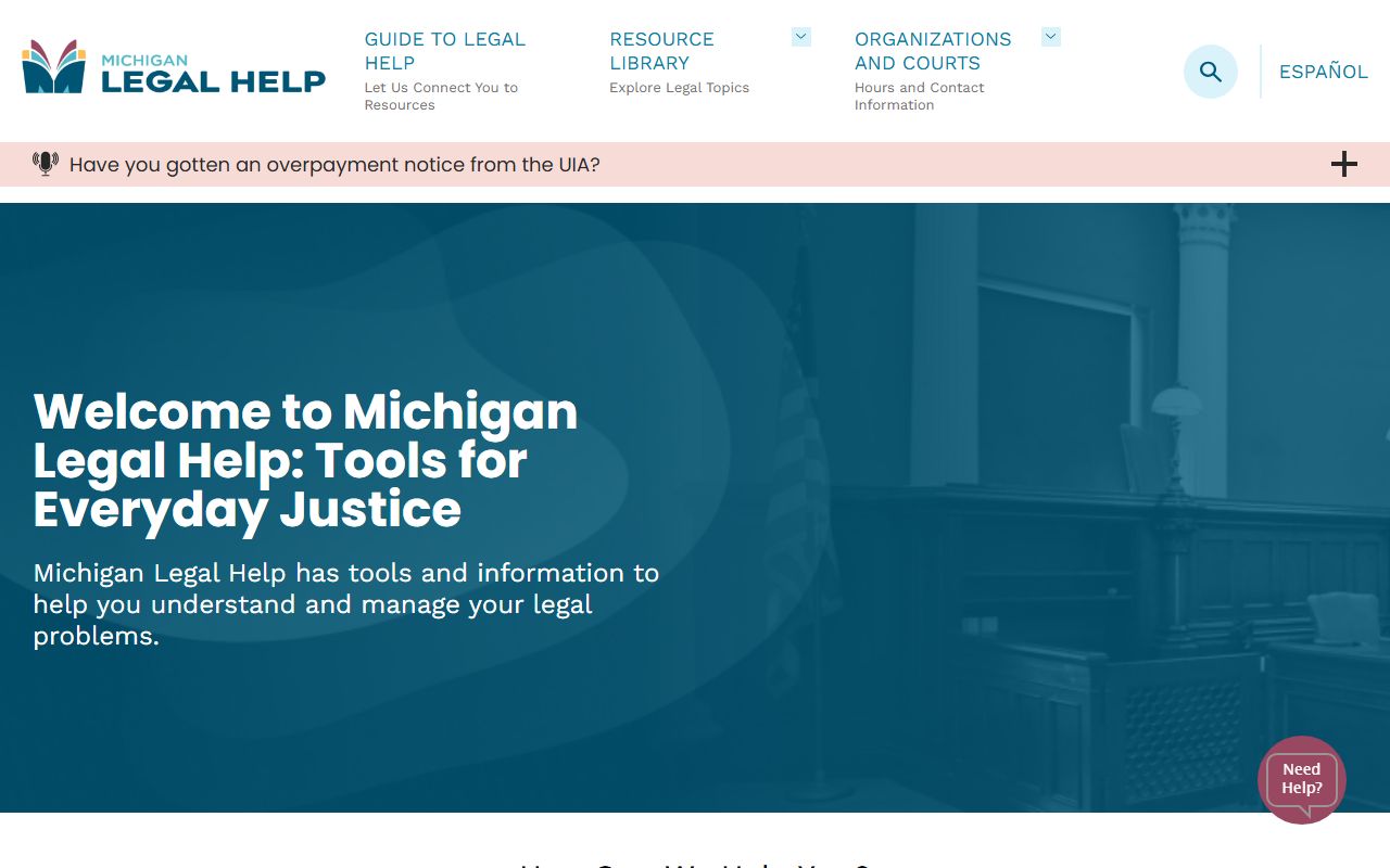 Michigan Legal Help website for foreclosure and unclaimed property assistance